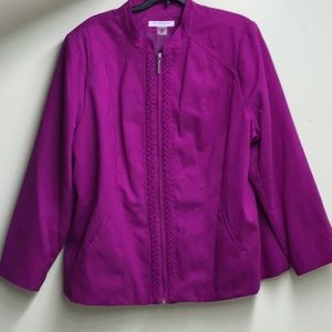 Gorgeous fuchsia faux suede jacket. Size 20W & EUC